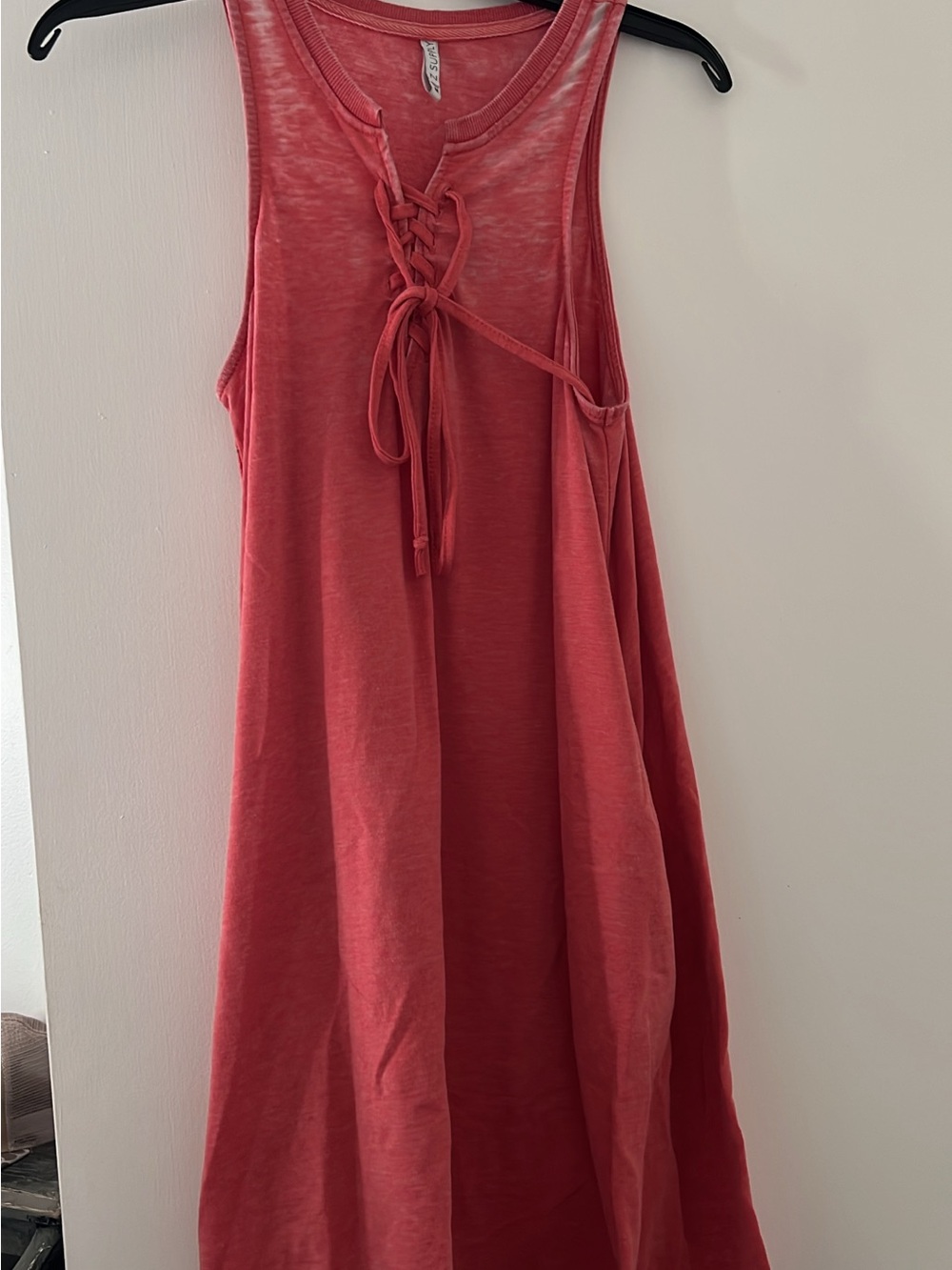 Z Supply Coral Lace-Up Mini Dress